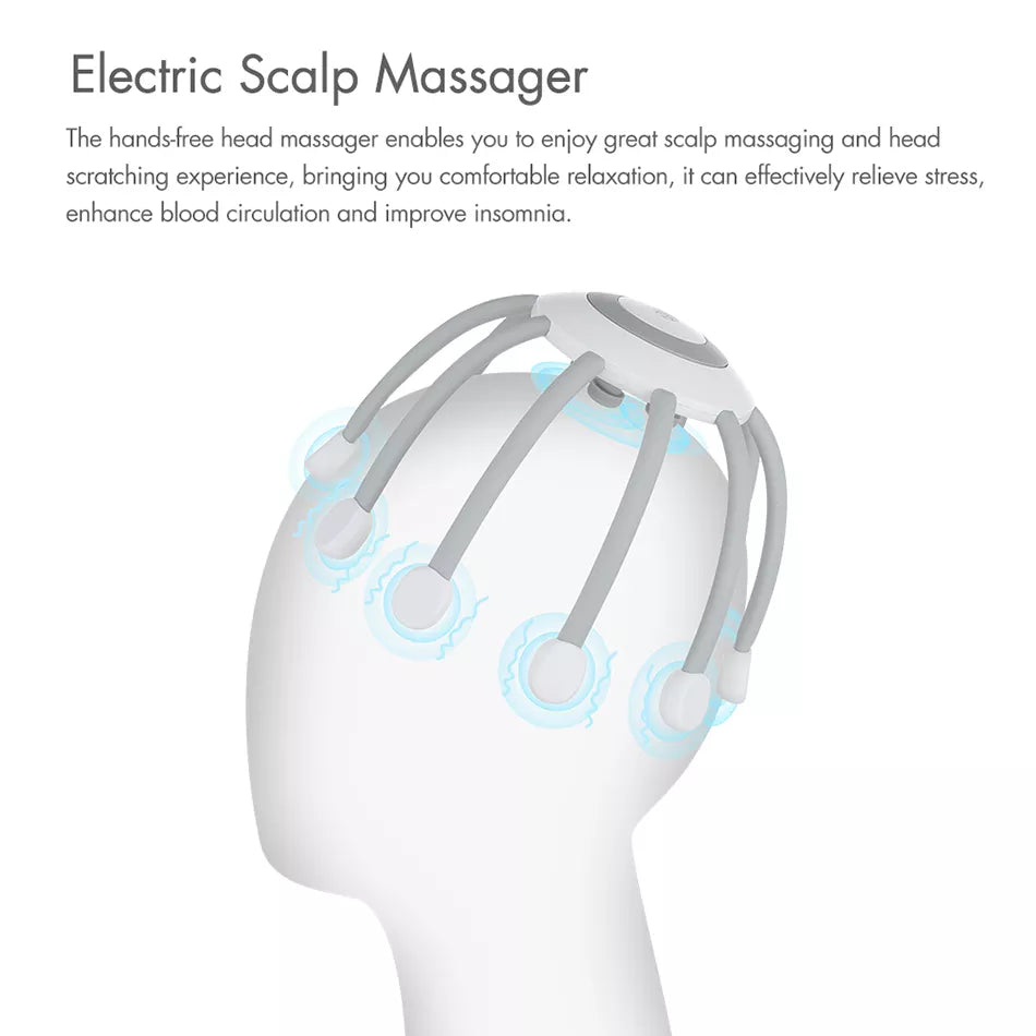 Electric Scalp Massager For Head Hair Stimulation Relaxation and Blood Circulation - spider head massager