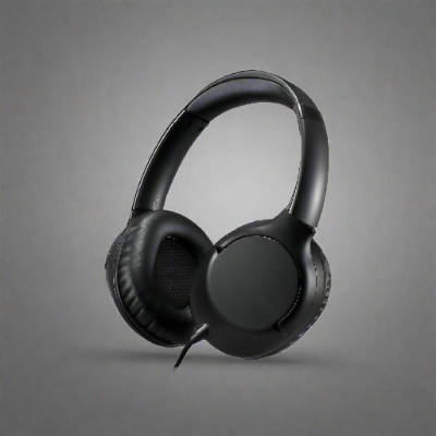 Noot Products A319 Over Ear Wired Headphones: Volume Control, Microphone, Adjustable Headband, 3.5mm Audio Jack - Black